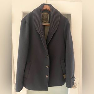 Scotch & Soda Navy Blue Shawl Collar Jacket
